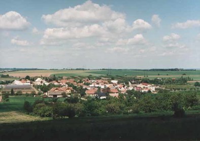 Pohled na obec z Doubravy - vinic